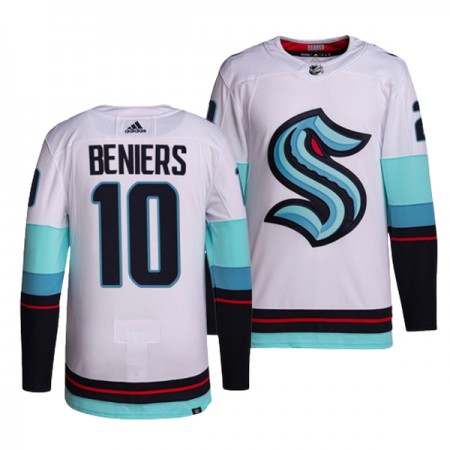 Seattle Kraken tröja Matthew Beniers 10 Adidas Vit Authentic - NHL Tröjor Herr